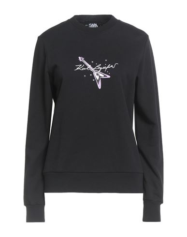 Karl Lagerfeld Woman Sweatshirt Black Size L Organic Cotton