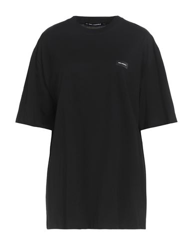 Karl Lagerfeld Woman T-shirt Black Size L Organic Cotton