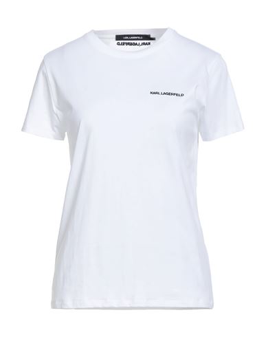Karl Lagerfeld Woman T-shirt White Size L Organic Cotton