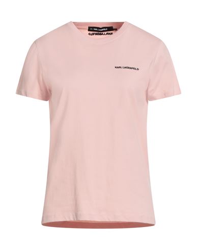 Karl Lagerfeld Woman T-shirt Pink Size L Organic Cotton