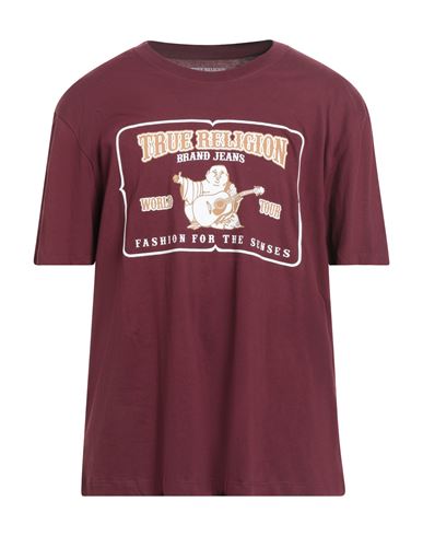 True Religion Man T-shirt Burgundy Size L Cotton