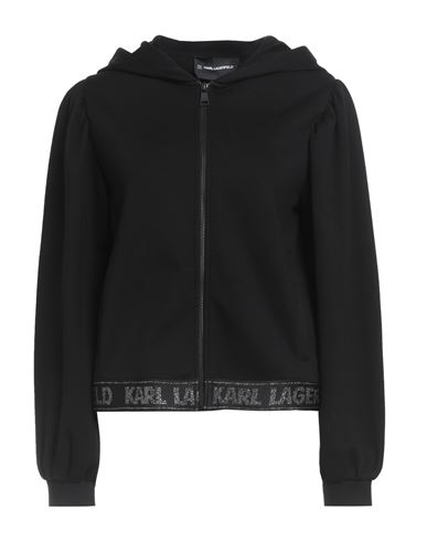 Karl Lagerfeld Woman Sweatshirt Black Size L Viscose, Polyurethane