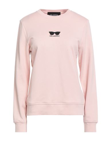 Karl Lagerfeld Woman Sweatshirt Light Pink Size L Organic Cotton