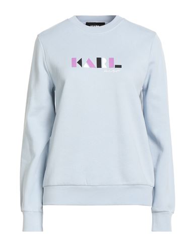 Karl Lagerfeld Woman Sweatshirt Sky Blue Size M Organic Cotton