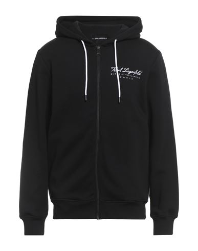 Karl Lagerfeld Man Sweatshirt Black Size M Organic Cotton, Recycled Polyester In Black