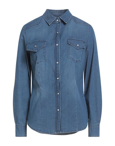 Siste's Woman Denim Shirt Blue Size 10 Cotton