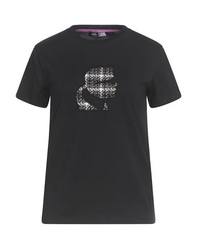 Karl Lagerfeld Woman T-shirt Black Size Xs Organic Cotton In Black