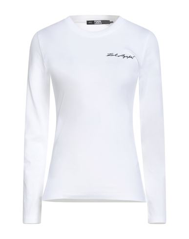 Karl Lagerfeld Woman T-shirt White Size M Cotton, Elastane In White