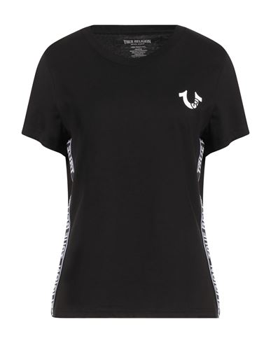 True Religion Taping Short Sleeve Cotton T-shirt In Black