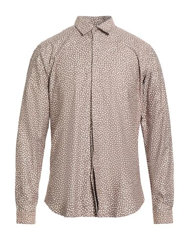 Costumein Man Shirt Taupe Size 40 Cotton In Brown