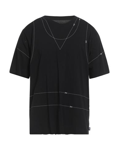 Mm6 Maison Margiela Man T-shirt Black Size Xxl Cotton In Black