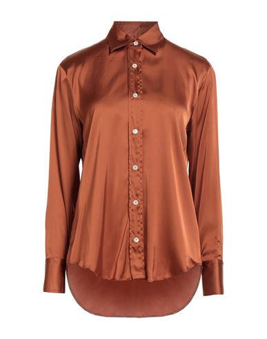 Academia Woman Shirt Brown Size Xs Viscose, Elastane