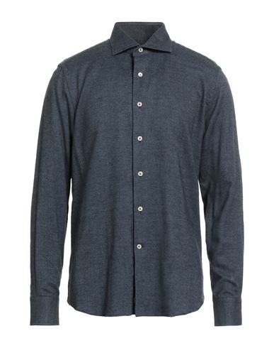 Alessandro Gherardi Man Shirt Midnight Blue Size 16 ½ Cotton In Blue