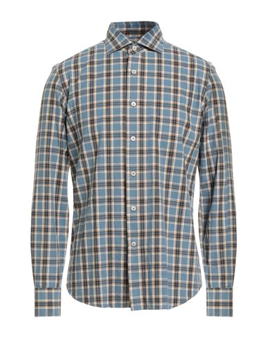 Alessandro Gherardi Man Shirt Azure Size 15 ¾ Cotton In Blue