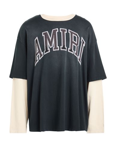 Amiri Man T-shirt Charcoal Size L Cotton, Elastane In Gray