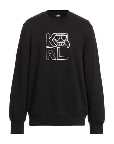 Karl Lagerfeld Man Sweatshirt Black Size Xs Organic Cotton In Black