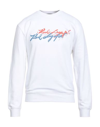 Karl Lagerfeld Man Sweatshirt White Size L Organic Cotton In White