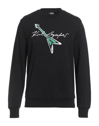 Karl Lagerfeld Man Sweatshirt Black Size L Organic Cotton