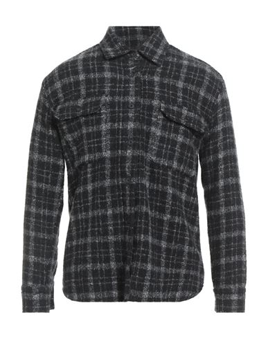 Destin Man Shirt Charcoal Size S Wool, Polyamide In Gray