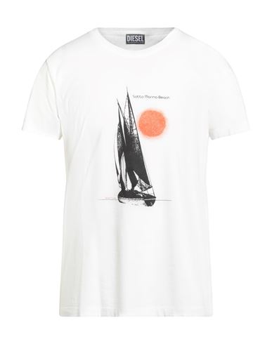Diesel Man T-shirt White Size Xl Cotton In White