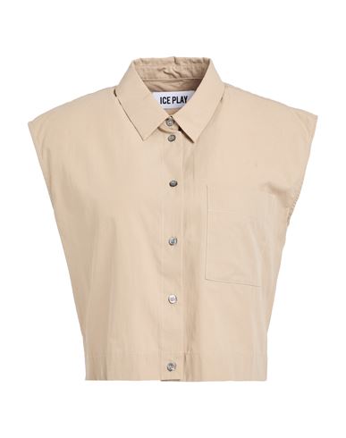 Ice Play Woman Shirt Khaki Size 8 Cotton