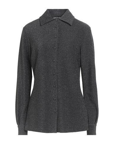 Chiara Boni La Petite Robe Woman Shirt Gunmetal Size 10 Polyester, Viscose, Polyamide, Metallic Poly