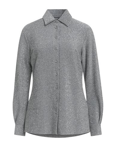 Chiara Boni La Petite Robe Woman Shirt Silver Size 8 Polyester, Viscose, Polyamide, Metallic Polyest