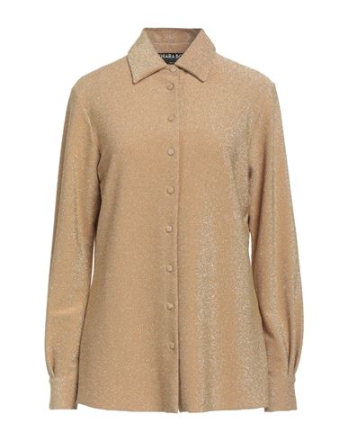 Chiara Boni La Petite Robe Woman Shirt Gold Size 8 Polyester, Viscose, Polyamide, Metallic Polyester