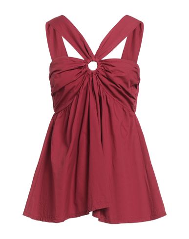 Vicolo Woman Top Garnet Size M Cotton In Red