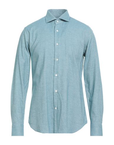 Guglielminotti Man Shirt Deep Teal Size 17 ½ Cotton