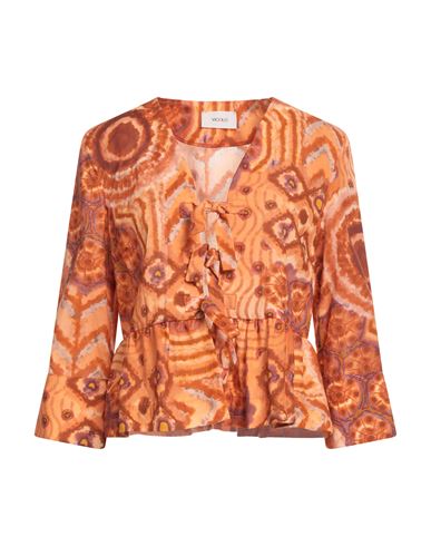 Vicolo Woman Shirt Orange Size M Cotton