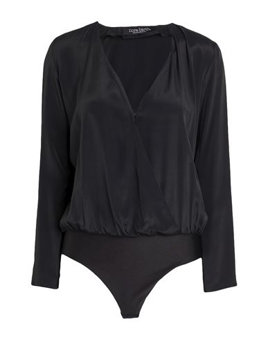 Nora Barth Woman Bodysuit Black Size 8 Viscose, Polyester, Silk, Elastane