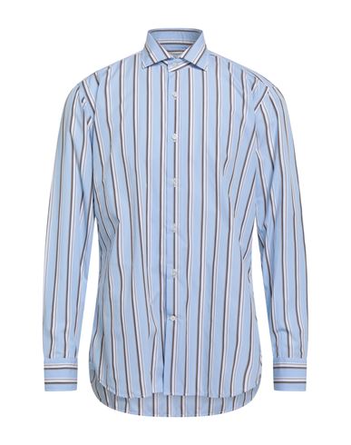 Guglielminotti Man Shirt Azure Size 17 ½ Cotton In Blue