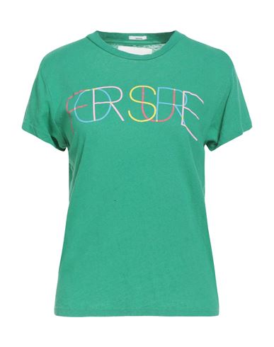 Mother Superior Woman T-shirt Green Size L Cotton, Linen