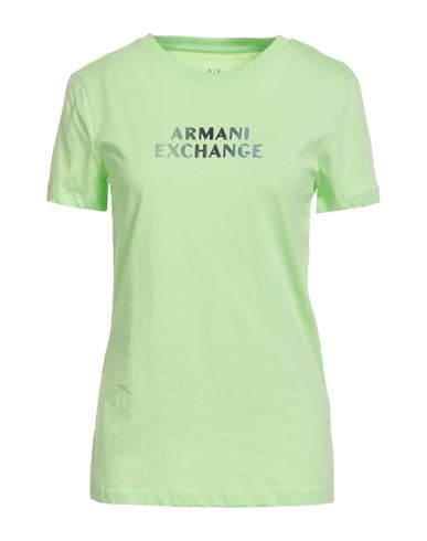 Armani Exchange Woman T-shirt Light Green Size L Cotton