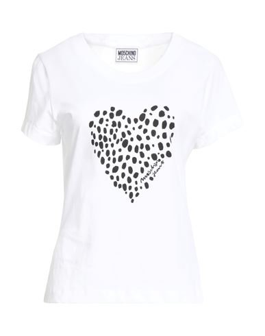 Moschino Jeans Woman T-shirt White Size L Cotton In White