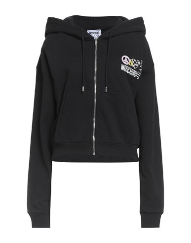 Moschino Jeans Woman Sweatshirt Black Size L Cotton In Black