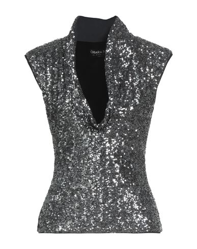 Chiara Boni La Petite Robe Woman Top Gunmetal Size 10 Polyester, Polyamide, Elastane