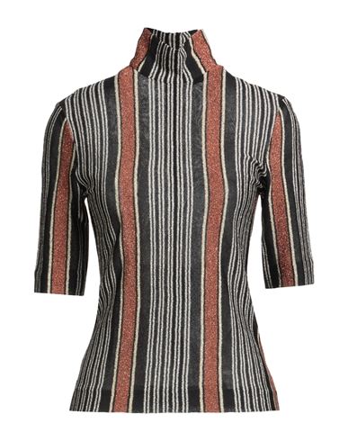 Missoni Woman Top Black Size 8 Viscose, Metallic Fiber In Gray