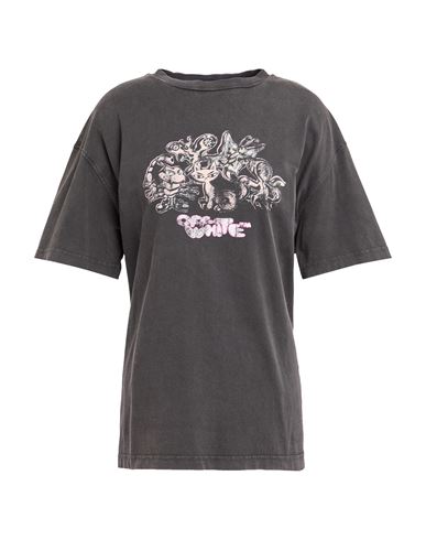Off-white Woman T-shirt Charcoal Size Xs Cotton In Gray