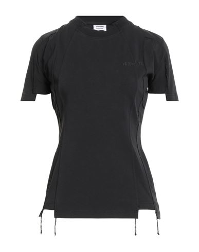 Vetements Woman T-shirt Black Size M Cotton, Elastane In Black