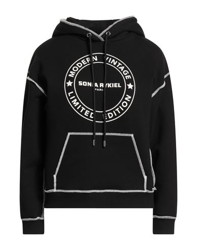 Sonia Rykiel Woman Sweatshirt Black Size L Organic Cotton, Polyamide, Elastane In Black