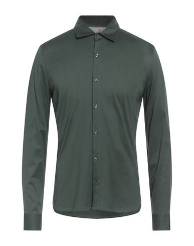 Messagerie Patrizio Piscaglia Man Shirt Dark Green Size L Mako Cotton In Animal Print