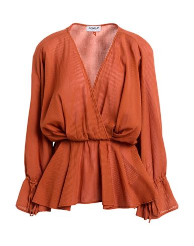 Dondup Woman Top Rust Size 10 Cotton In Orange