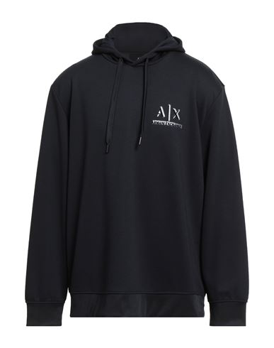 Armani Exchange Man Sweatshirt Midnight Blue Size Xl Polyester, Viscose, Elastane In Blue