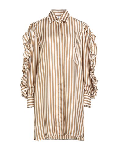 Max Mara Woman Mini Dress Camel Size 4 Silk In Multi