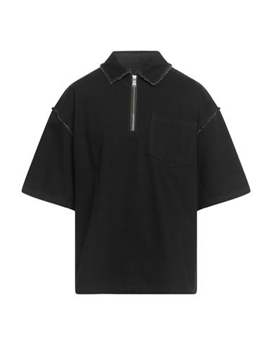Heron Preston Man Polo Shirt Black Size L Cotton In Black