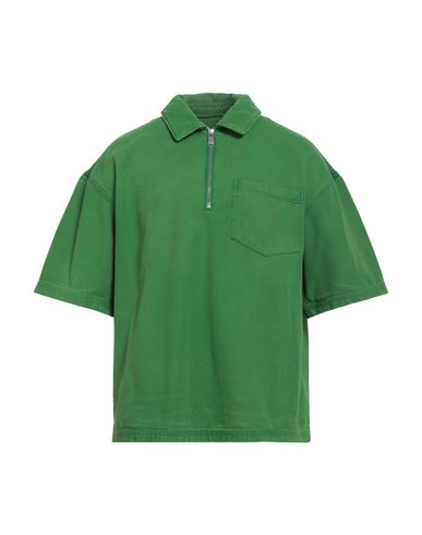 Heron Preston Man Polo Shirt Green Size L Cotton In Green