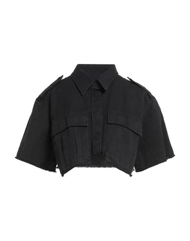 Heron Preston Woman Shirt Black Size M Cotton, Linen