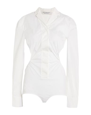 Philosophy Di Lorenzo Serafini Woman Bodysuit White Size 8 Polyester, Polyamide, Elastane